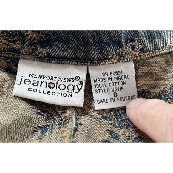 Jeanology Collection Denim Long Sleeve Jacket coat Closure Size 8 long trench - Picture 9 of 16